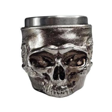 Imagem de Copo Shot Colecionável Crânio Caveira 50Ml Em Resina E Aço - Tenda Med