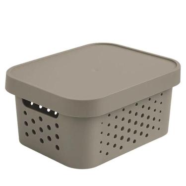 Imagem de Cesto Organizador com Tampa 2,6L Cinza 239 - Mixxnova