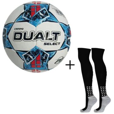 Imagem de Kit 01 Bola De Futebol Campo Dualt Select Pro Costurada á Mão + 01 Meião Penalty Matis Treino 39-44
