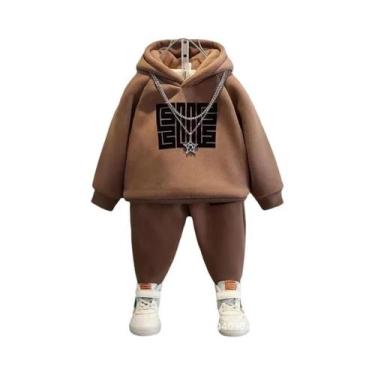 Imagem de Conjunto De Calças Esportivas Com Capuz Acolchoado Para Meninos, Roupa