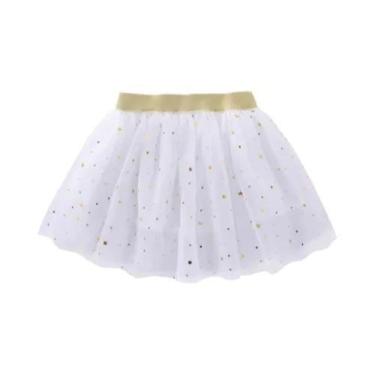 Imagem de Saia Mini Tutu De Algodão Com Renda Para Meninas, Com Estrelas E Glitt