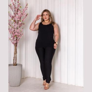 Imagem de Regata Básica Plus Size em Tecido Duna Cores Lisas - Rosana Farcait, P