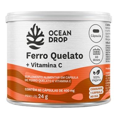 Imagem de Ferro Quelato+Vitamina C 60 Cápsulas 600mg - Ocean Drop-Unissex