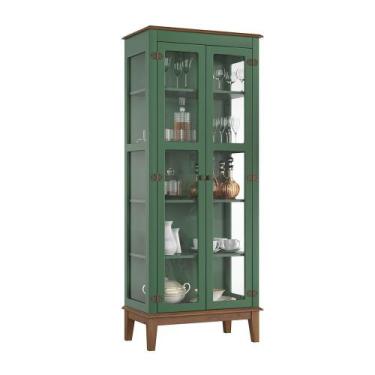 Imagem de Cristaleira de Madeira Maciça 2 portas - Apaixone&Decore, Verde