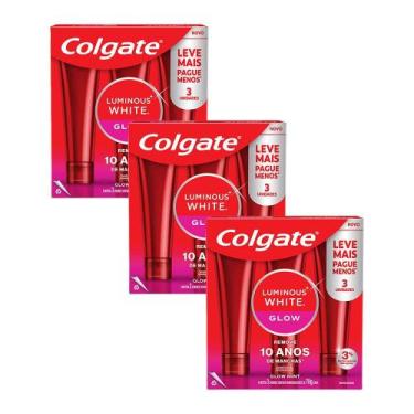 Imagem de Kit 3 Pack Creme Dental Para Clareamento Colgate Luminous White Glow 7