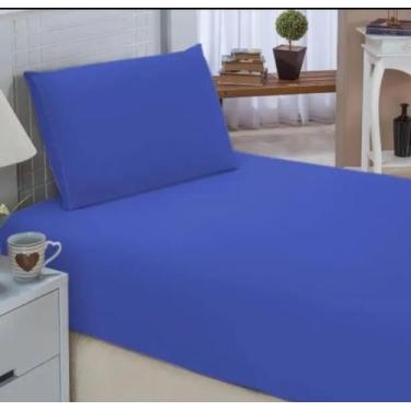 Imagem de Lençol Solteiro King Size 2 Peças - Lu Enxovais, Azul
