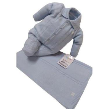Imagem de Kit Saída Maternidade Bebê Menino Malha Tricot Paraiso 14567-Masculino