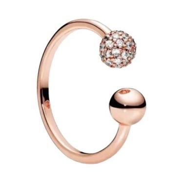 Imagem de Conjunto De Anéis De Casamento Em Prata Esterlina 925 Banhado a Ouro R