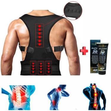 Imagem de Cinta Colete Corretor Postura Coluna Lombar + Gel 30 Ervas - Aoyama, G
