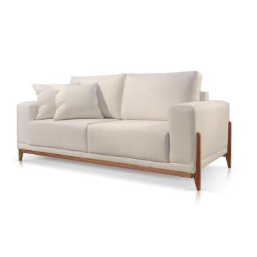 Imagem de Sofá Paris 2 Lugares Linho Off-White 1,90m Confortável Sala - Poltjá M