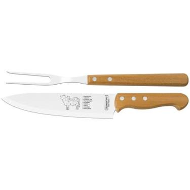 Imagem de Kit Churrasco 2 Peças Tramontina 22399074 Madeira Natural, Natural, 2 