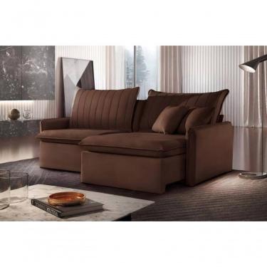 Imagem de Sofá Madri Cama Retrátil E Reclinável 200cm - Marrom
