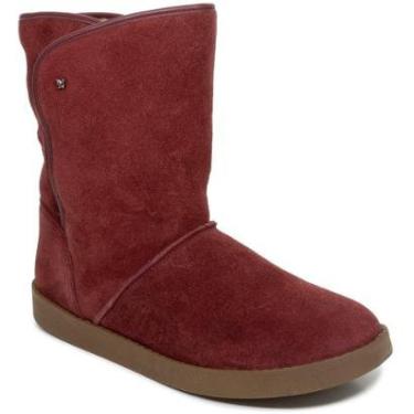 Imagem de Bota Esquimó Rasteira Mila Em Camurça Cravo E Canela 137308-Feminino