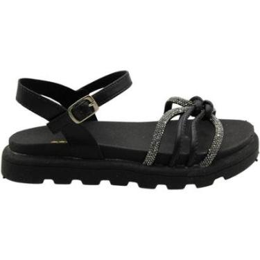 Imagem de Sandália Infantil Camin Tiras Strass Nózinho Duplo Menina-Feminino