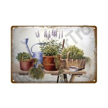 Imagem de Placa De Metal Vintage Com Flores Para Decoração De Parede De Jardim, 