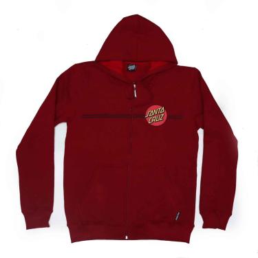 Imagem de Moletom Santa Cruz Canguru Aberto Classic Dot - Vermelho Bordô-Masculino
