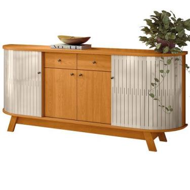 Imagem de Aparador Buffet Para Sala de Jantar Orgânico 4 Portas Inara M07 Cinamo