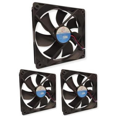 Imagem de 3 Mini Ventilador 12025S-12 Cooler 12V D121 AsaFan 120mm Sleeve Durabi