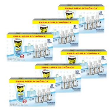 Imagem de Kit 6 Repelente Raid Elétrico 45 Noites Raid Family 3 Refis