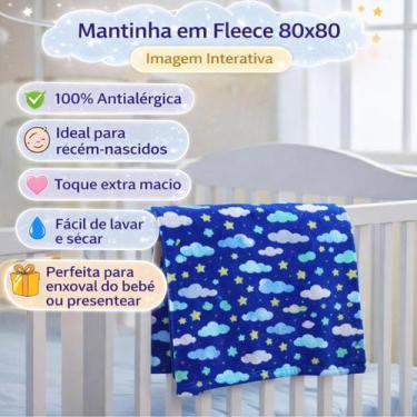 Imagem de Manta Mantinha Bebê Antialérgico Macia Infantil Fleece Estampado 80x80