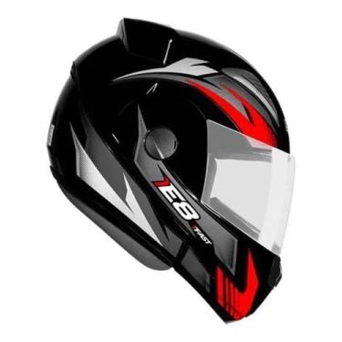Imagem de Capacete Moto EBF New E8 Fast Articulado Robocop Escamoteavel Aberto e
