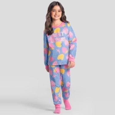 Imagem de Pijama infantil menina frutinhas brilha no escuro Brandili-Feminino