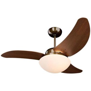 Imagem de Ventilador de Teto Silencioso Tron Solano 3 Pás MDF Cor Cobre Com Lust