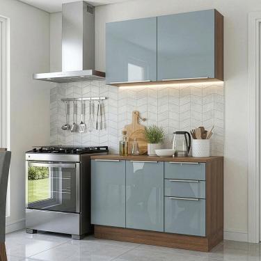 Imagem de Armário de Cozinha Compacta 120 cm Rustic/Cinza Lux Madesa 01