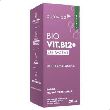 Imagem de Vitamina B12 Drops Metilcobalamina 20ml Pura Vida, Frutas Vermelhas