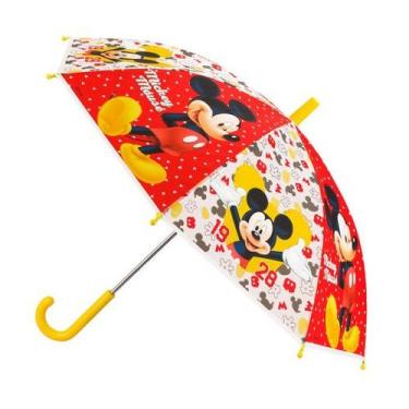 Imagem de Guarda chuva infantil vermelho amarelo mickey - disney