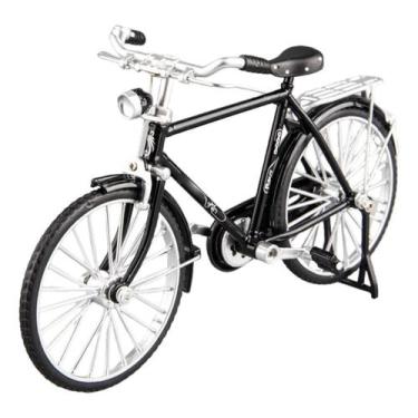 Imagem de Bicicleta Miniatura Passeio Metal Vintage 1:10 Coleção - Dexin, Preto