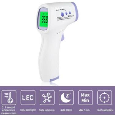 Imagem de Termômetro Digital Laser Infravermelho Febre Testa Corpo - mais br