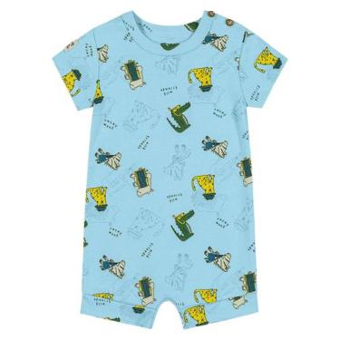 Imagem de Macaquinho Infantil Bichos Trick Nick Azul - Trick Nick Baby