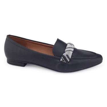 Imagem de Mocassim feminino solado antiderrapante detalhe de brilho no cabedal -