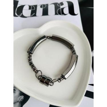 Imagem de Braceletes Unissex folheados bracelete de imã masculino a Prata e a Ró