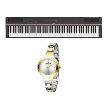 Imagem de Kit Piano Yamaha Digital P125B P-125 e Relógio Dk11235-3