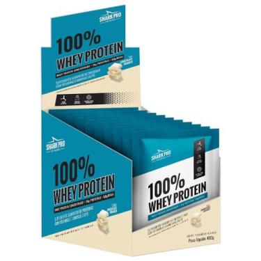 Imagem de 100% Whey Protein - 10 Sachês 40g Chocolate Branco - Shark Pro - Shark