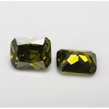 Imagem de 2 Pedras Zircônias Para Pingente Anel Brincos 8 mm x 10 mm Cores Olive