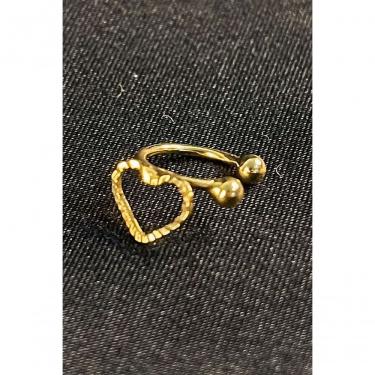 Imagem de Piercing Fake Floratta Joias com Coração Banhado em Ouro 18k Dourado Tamanho Único Feminino
