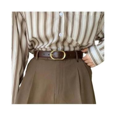 Imagem de Cintos Femininos de Couro PU - Fivela de Metal para Vestidos, Jeans e 