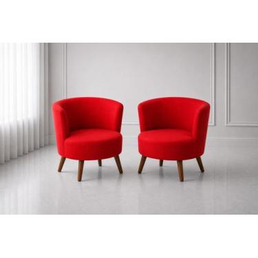 Imagem de Kit 2 capas poltrona, cadeira redonda malha premium - Taty Capas e Con