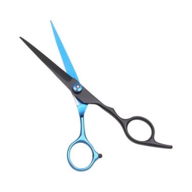Imagem de Tesoura De Cabeleireiro Azul Em Aço Inoxidável Para Salão E Barbearia,