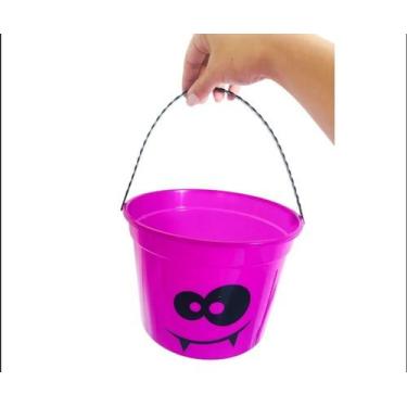Imagem de Balde Happy Halloween Roxo - Olhos e Boca - Cromus, UNICA, U