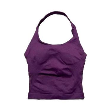 Imagem de Top Esportivo Feminino Longline Com Alças, Sem Costura, Franzido, Cost