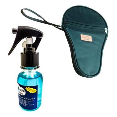 Imagem de Kit Drivespin Raqueteira Tênis Mesa Luxo Proteção Espuma + Limpador Bo