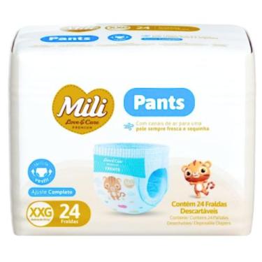 Imagem de Fralda Descartável Mili Love & Care Premium Pants XXG com 24 Unidades