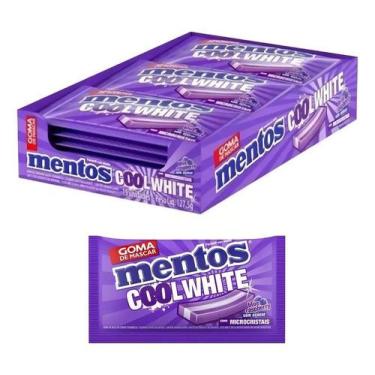 Imagem de Mentos Cool White Blue Raspberry 15un Caixa Goma Sem Açúcar
