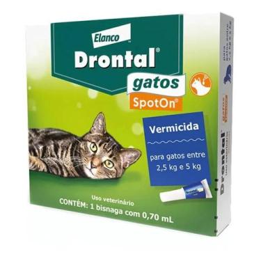 Imagem de Drontal Gatos Spot On 0,7ml Antiparasitário Elanco para 2,5 - Congratu