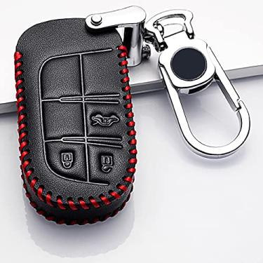 Imagem de YJADHU Car Key Cover Case Protetor de chaveiro de chaveiro, adequado para Jeep Grand Cherokee Chrysler 300C Renegade Fiat Freemont 2018,6