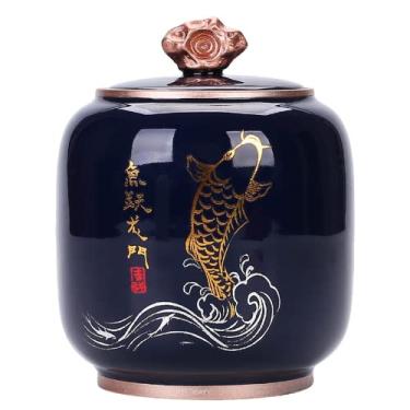 Imagem de 14 cm Chinês Creative Tea Caddy Pote de Armazenamento de Cerâmica para Latas Seladas Conjunto de Chá